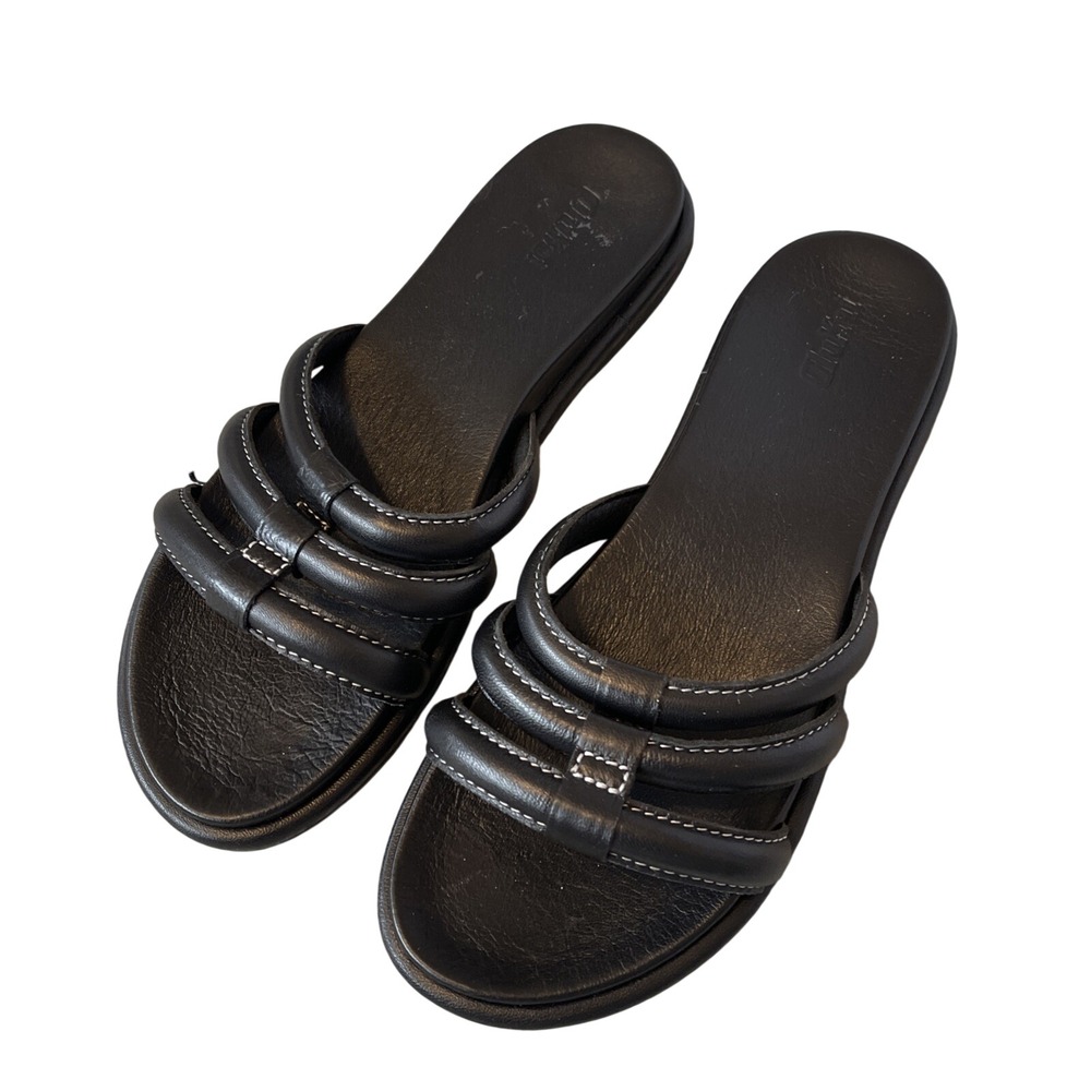 OluKai Tiare Slide Women 9 Beach Sandal Shoes Black Strappy Vacation Pool